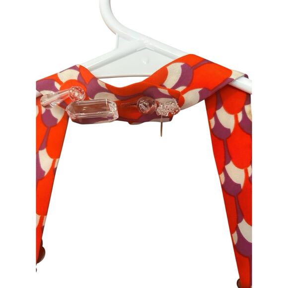 Nanette Lepore Womens 100% Silk Lined Pinkish Orange Beaded Halter Tank Top Sz.4 - Picture 7 of 11